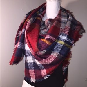 ($15 w/ another item) red Plaid blanket scarf